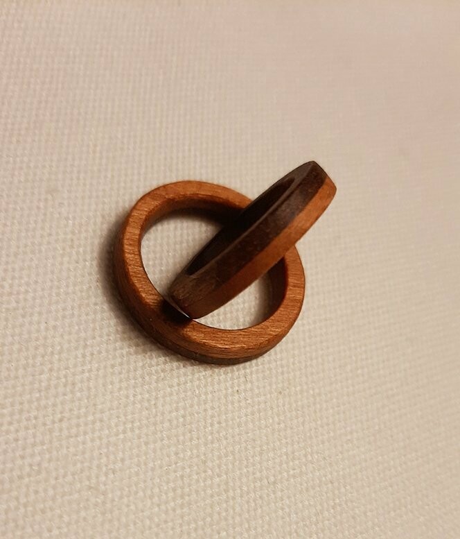 anillo de madera Campestre nogal español y cerezo