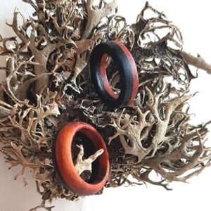 Anillo de madera Coral combinación ébano y padouk