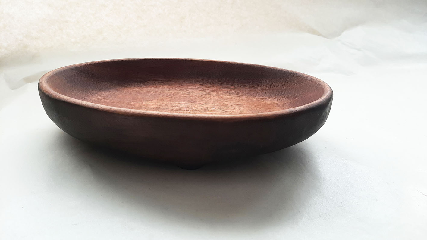 Cuenco madera caoba ovalado - Imagen 3