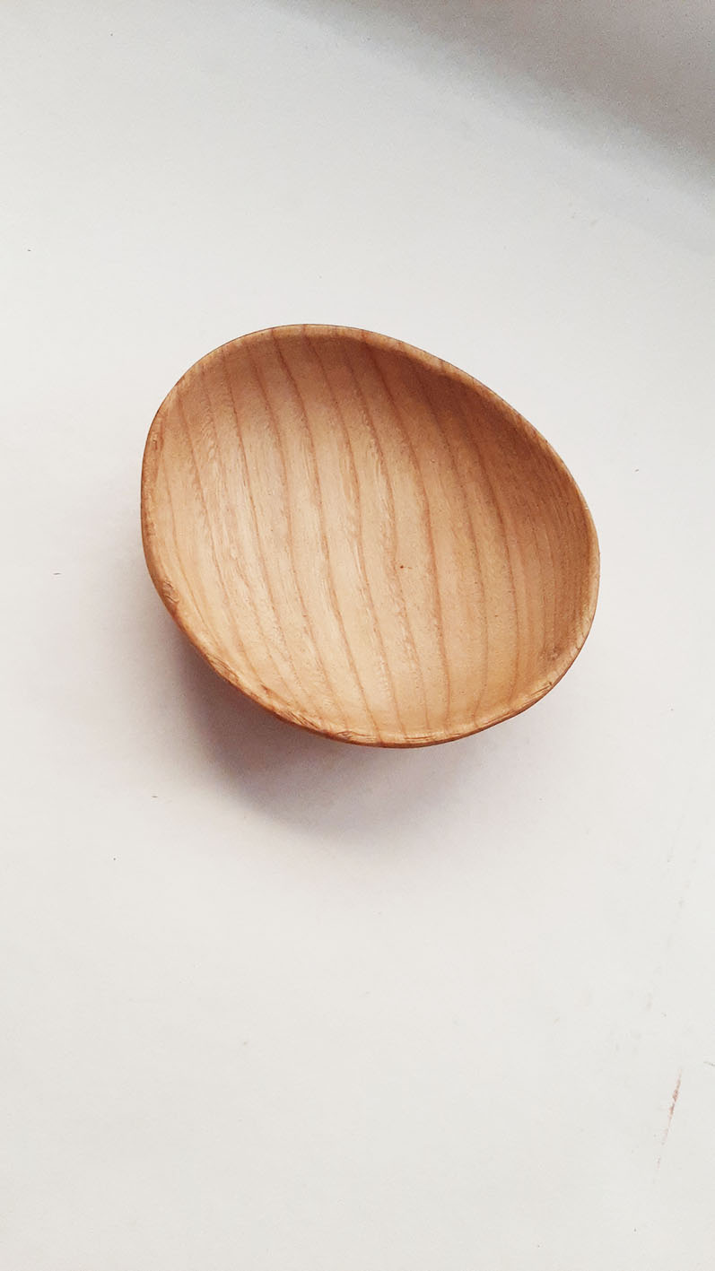 Plato madera castaño natural