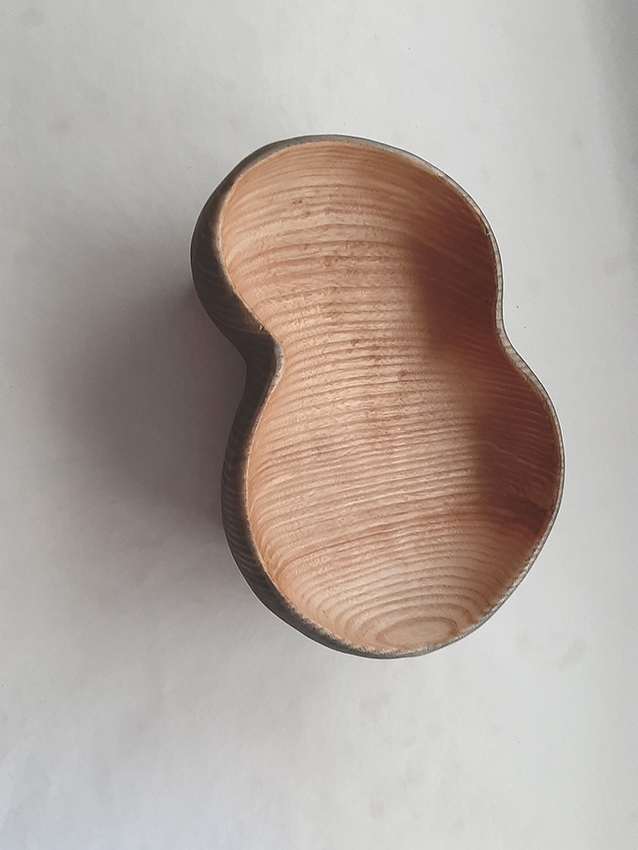 Cuenco trípode madera fresno. Semiebo - Imagen 2