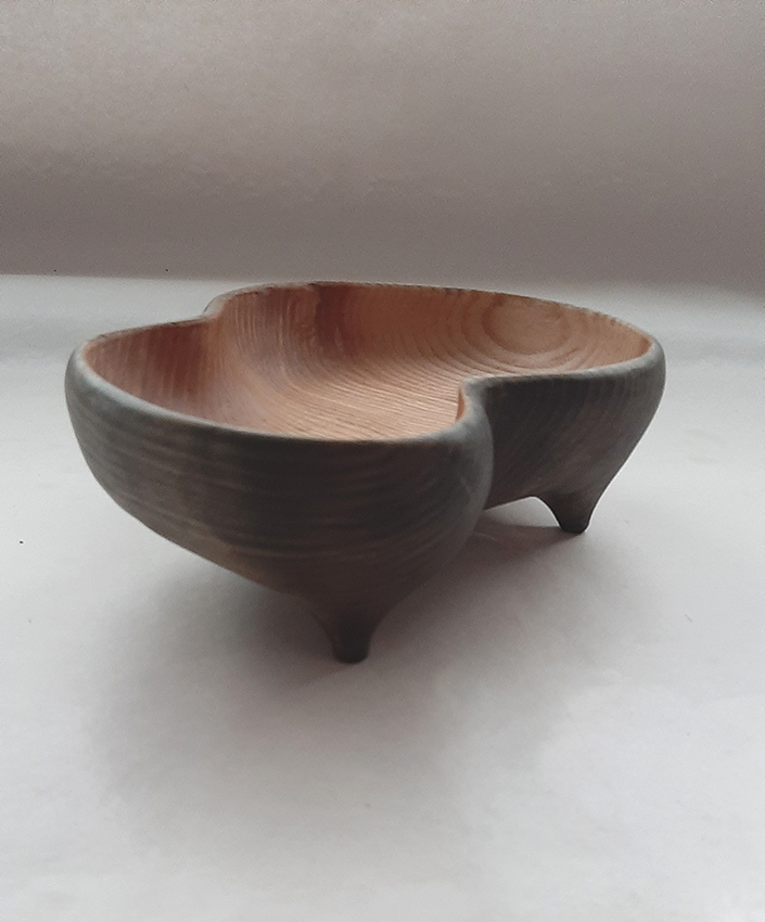 Cuenco trípode madera fresno. Semiebo - Imagen 3