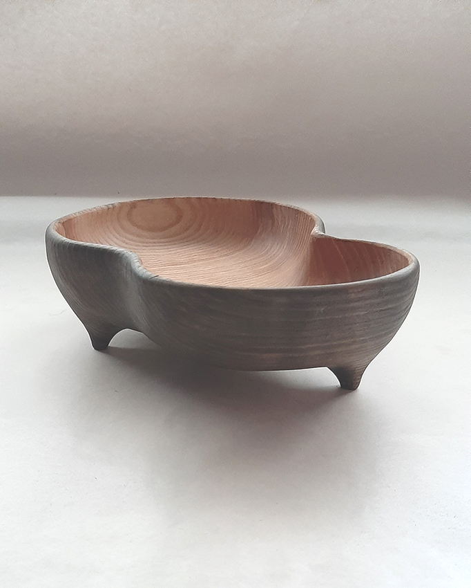 Cuenco trípode madera fresno. Semiebo - Imagen 4