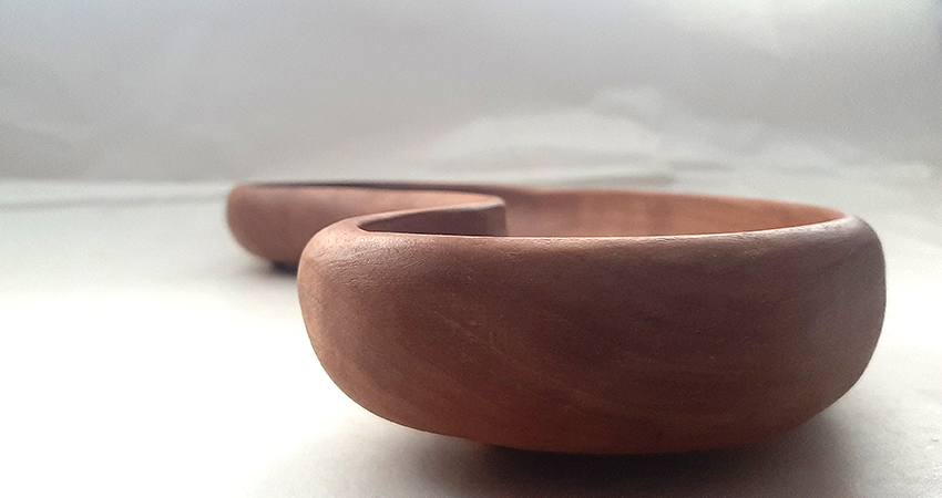Cuenco madera de cerezo. Lobulado - Imagen 2