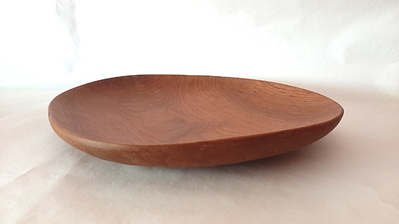 Plato madera de cerezo grande y natural