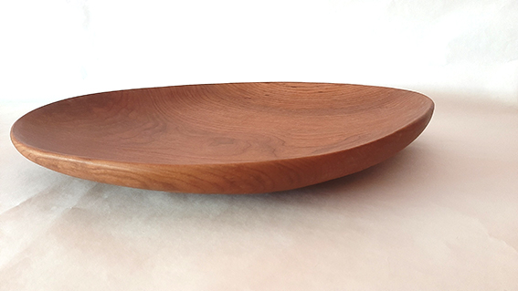 Plato madera de cerezo. Grande y natural - Imagen 4