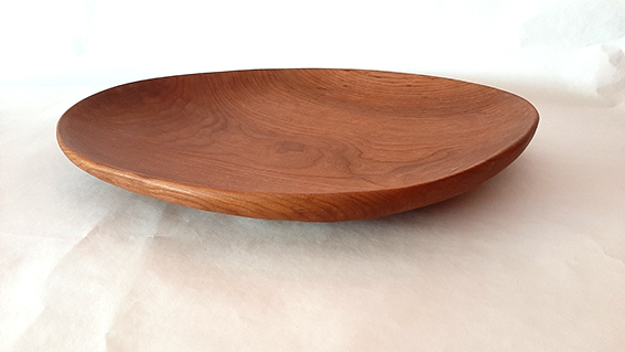 Plato madera de cerezo. Grande y natural - Imagen 5