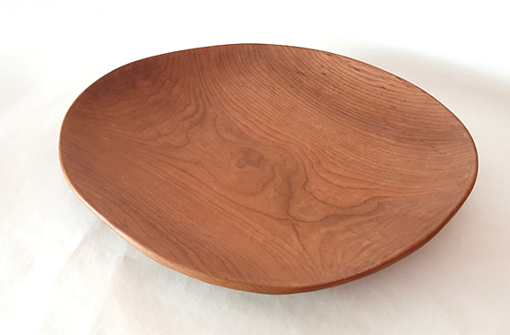 Plato madera de cerezo. Grande y natural - Imagen 6