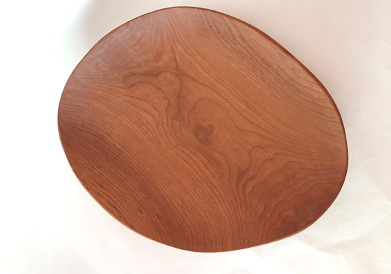Plato madera de cerezo. Grande y natural - Imagen 7