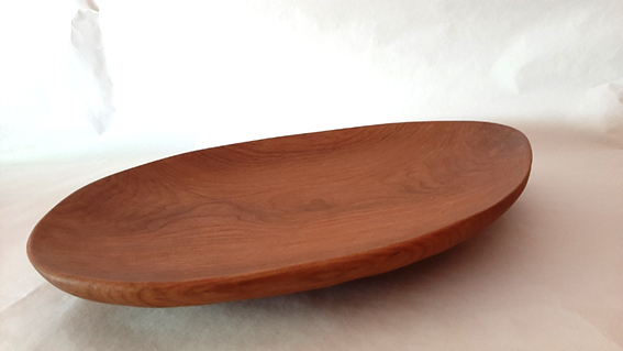 Plato madera de cerezo. Grande y natural - Imagen 3