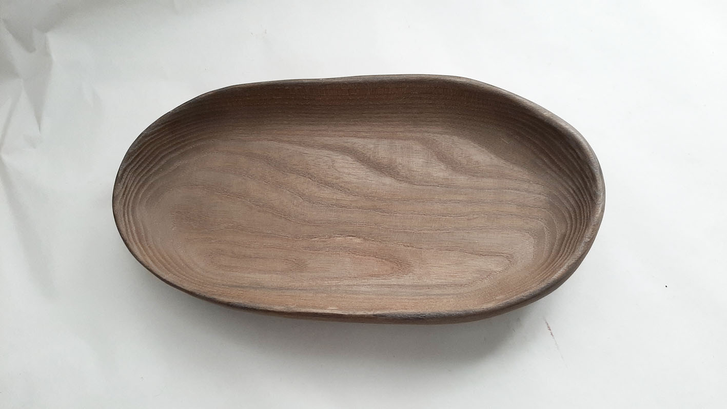Plato madera fresno oscuro