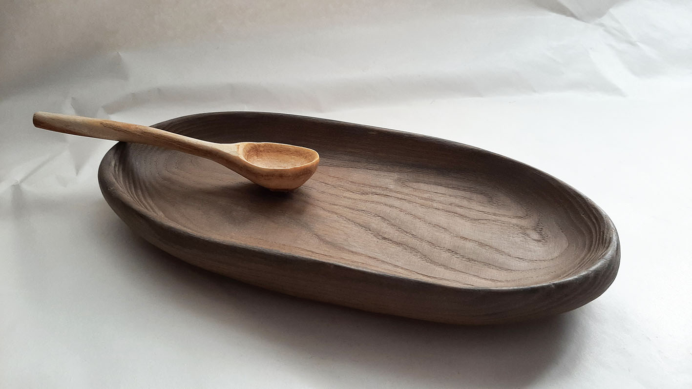 Plato madera fresno oscuro - Imagen 4