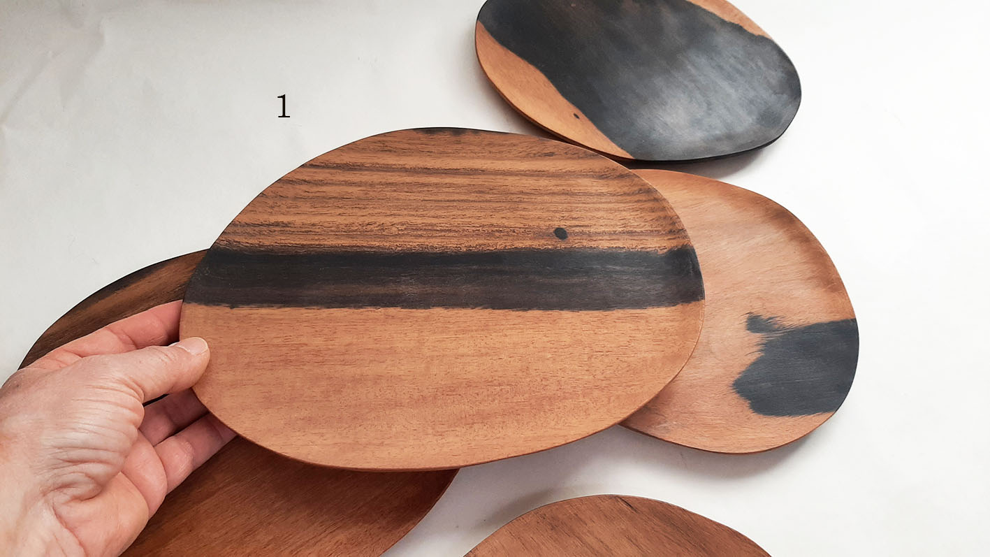 Plato madera ébano grande - Imagen 4