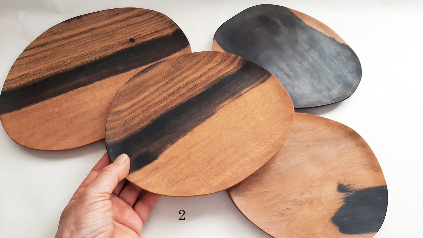 Plato madera ébano grande - Imagen 6