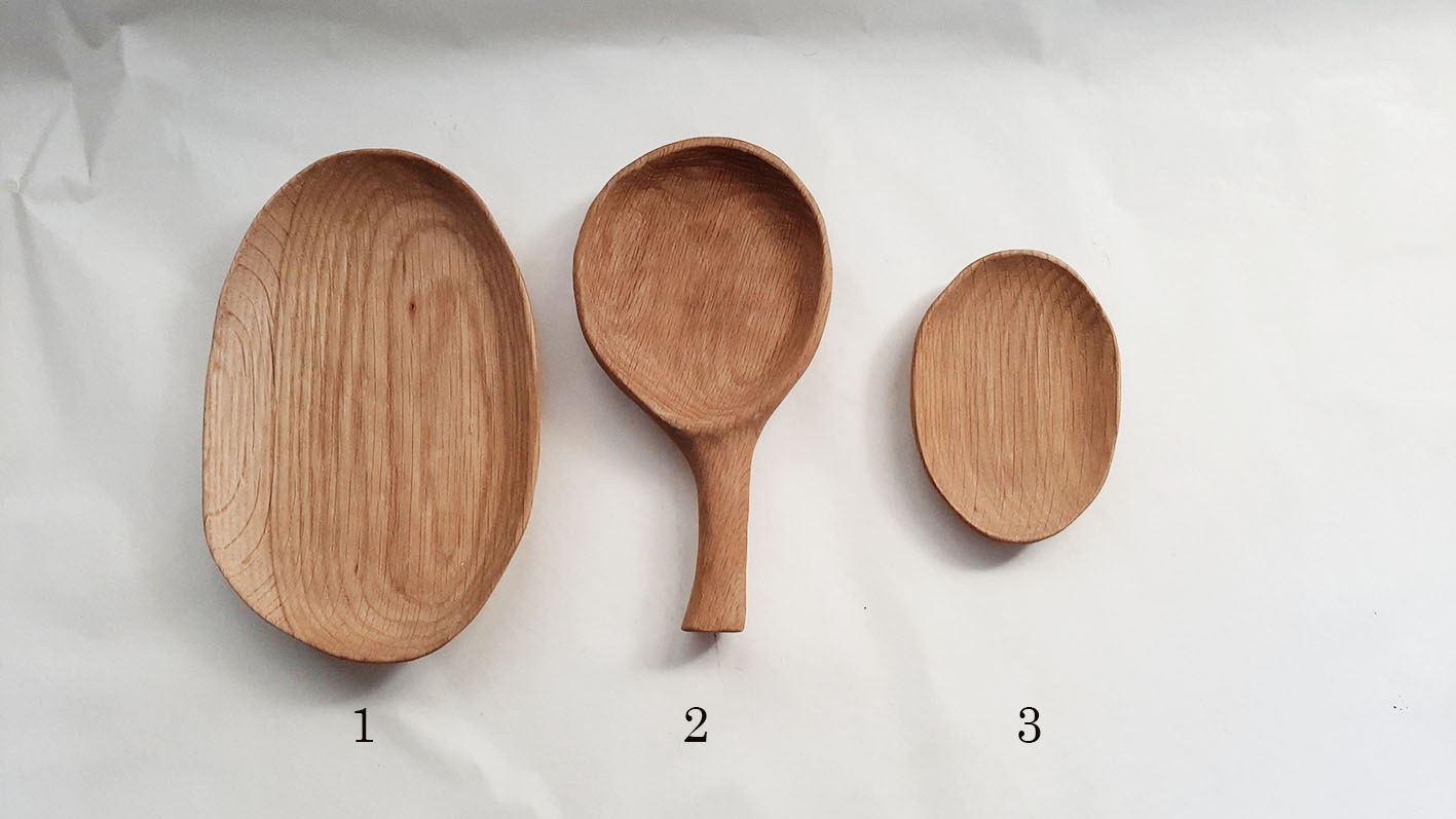 Plato madera de roble. Tres formas - Imagen 2