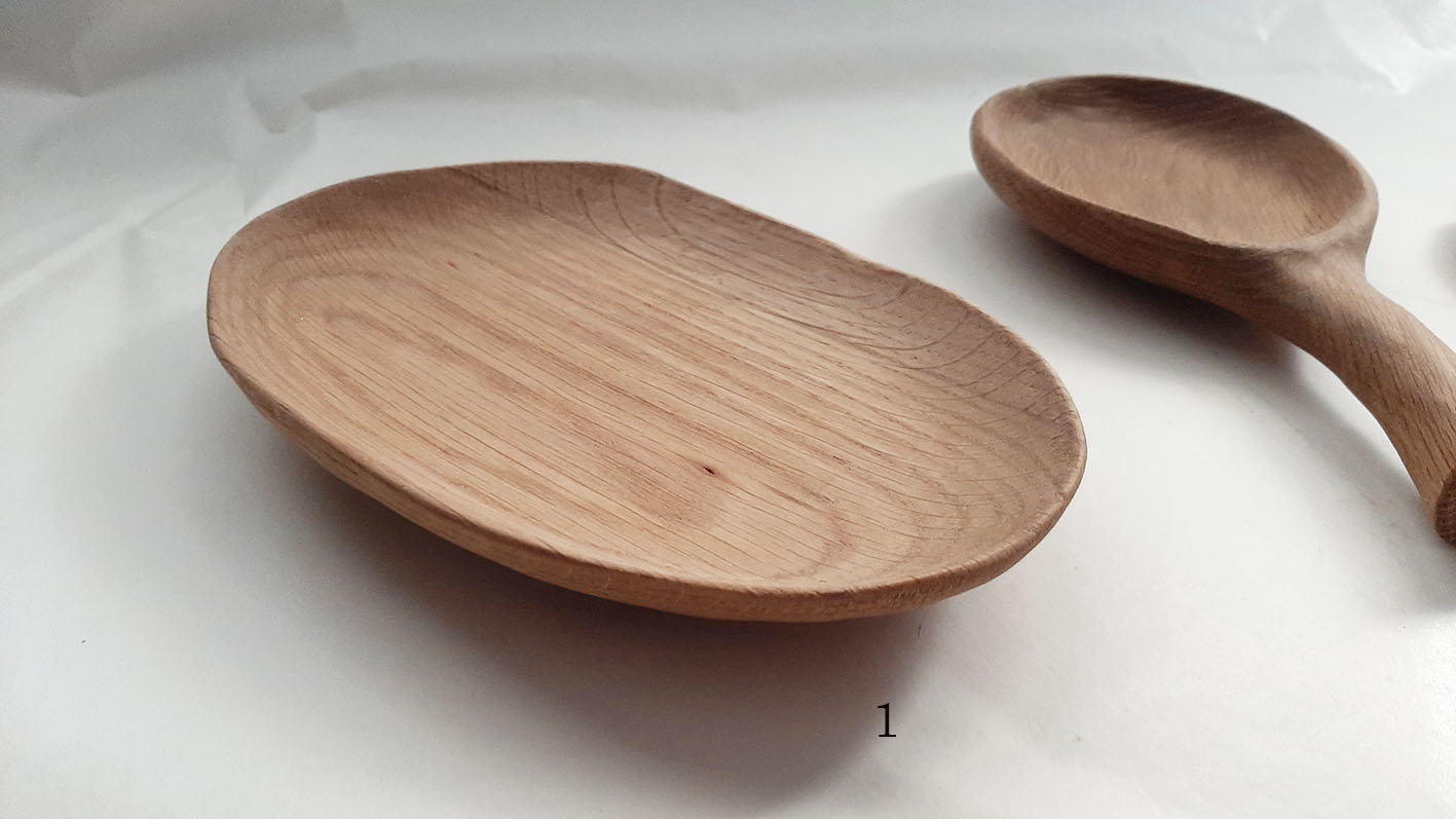 Plato madera de roble. Tres formas - Imagen 5