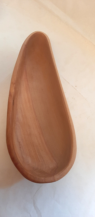 Cuenco madera amedul largo. LONG