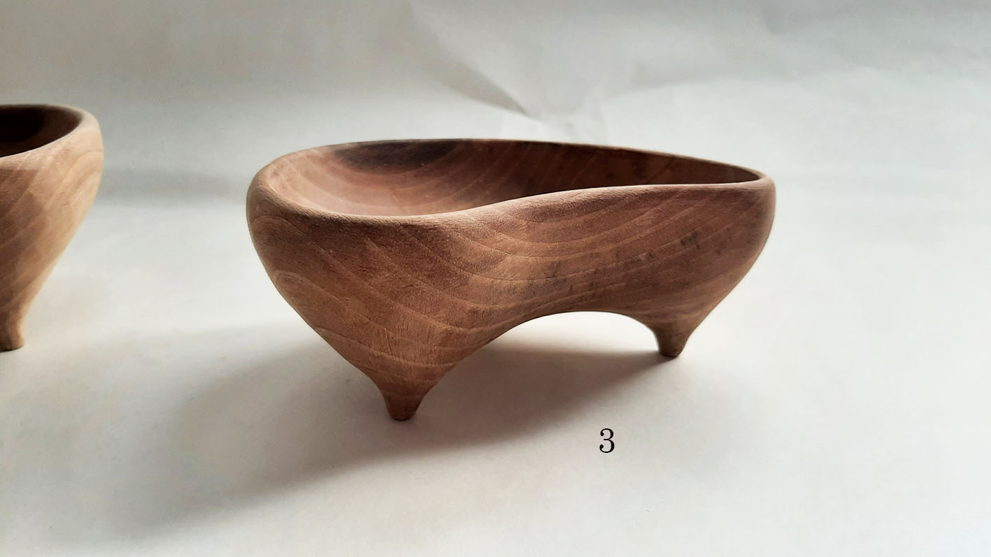 Cuenco trípode madera nogal - Imagen 18