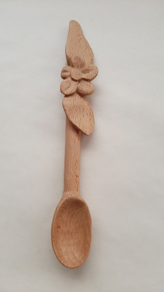 Cuchara madera haya Flor - Imagen 2