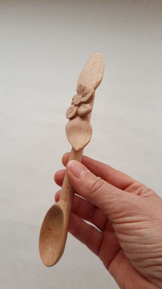 Cuchara madera haya Flor - Imagen 5