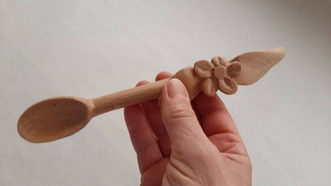 Cuchara madera haya Flor - Imagen 7