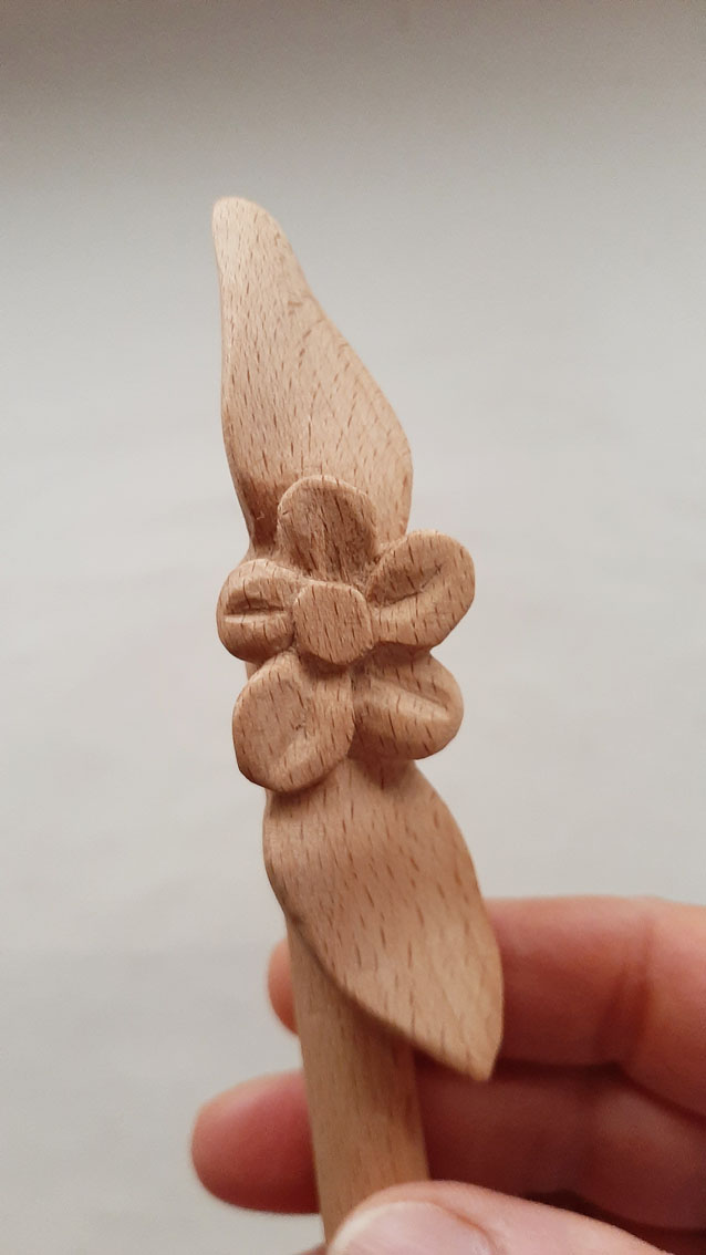 Cuchara madera haya Flor - Imagen 8