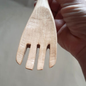 cuchara tenedor madera roble