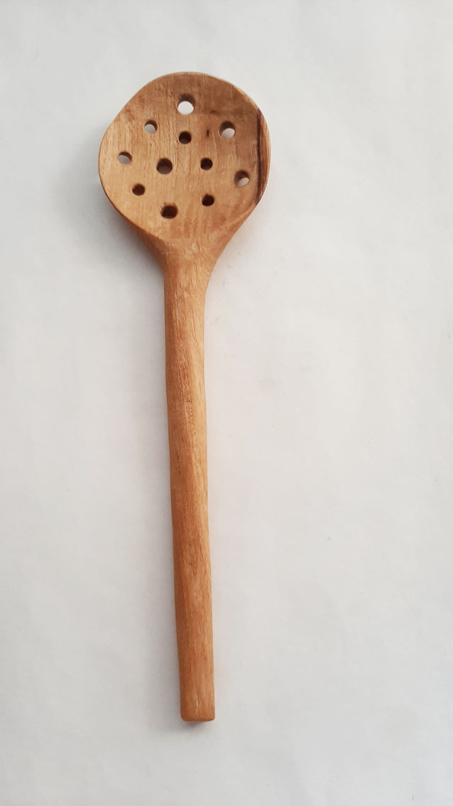 Cuchara espumadera madera roble - Imagen 2