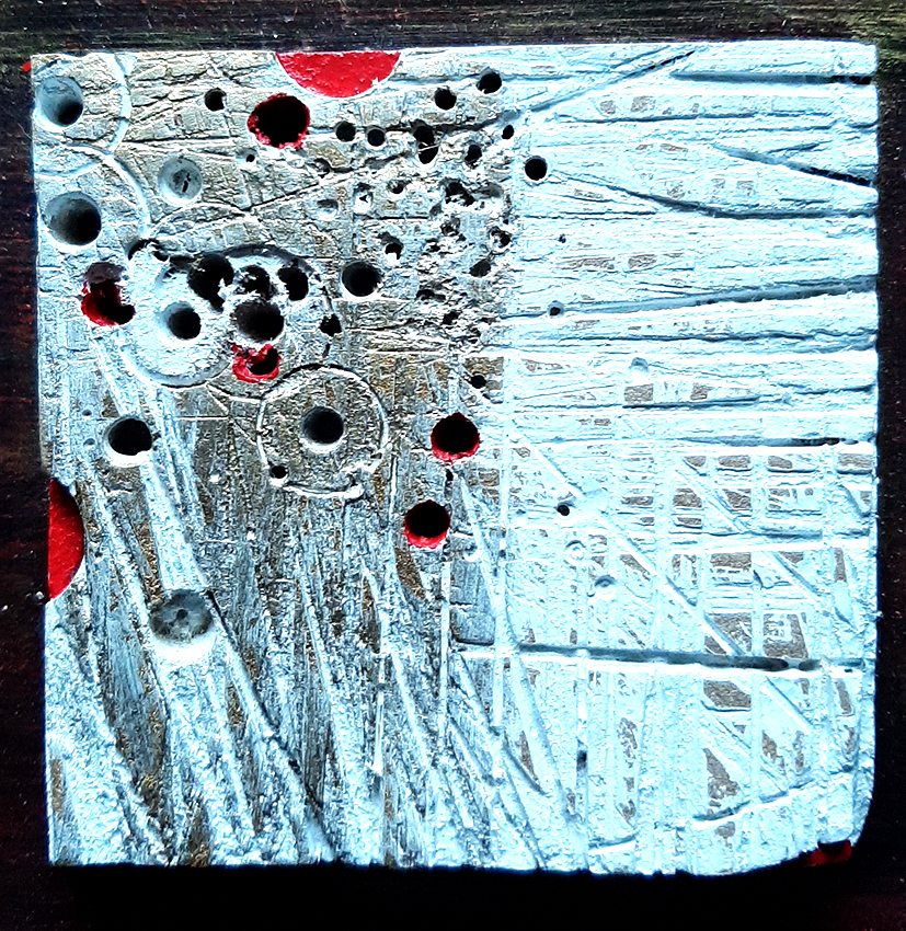Cuadro Mecano dorado rojo - Imagen 3