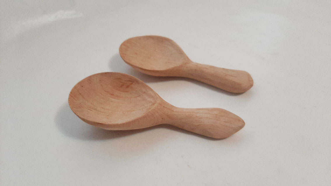 Cuchara madera abedul café