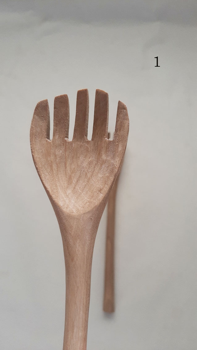 Cuchara tenedor madera nogal - Imagen 4