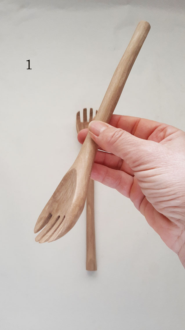 Cuchara tenedor madera nogal - Imagen 5