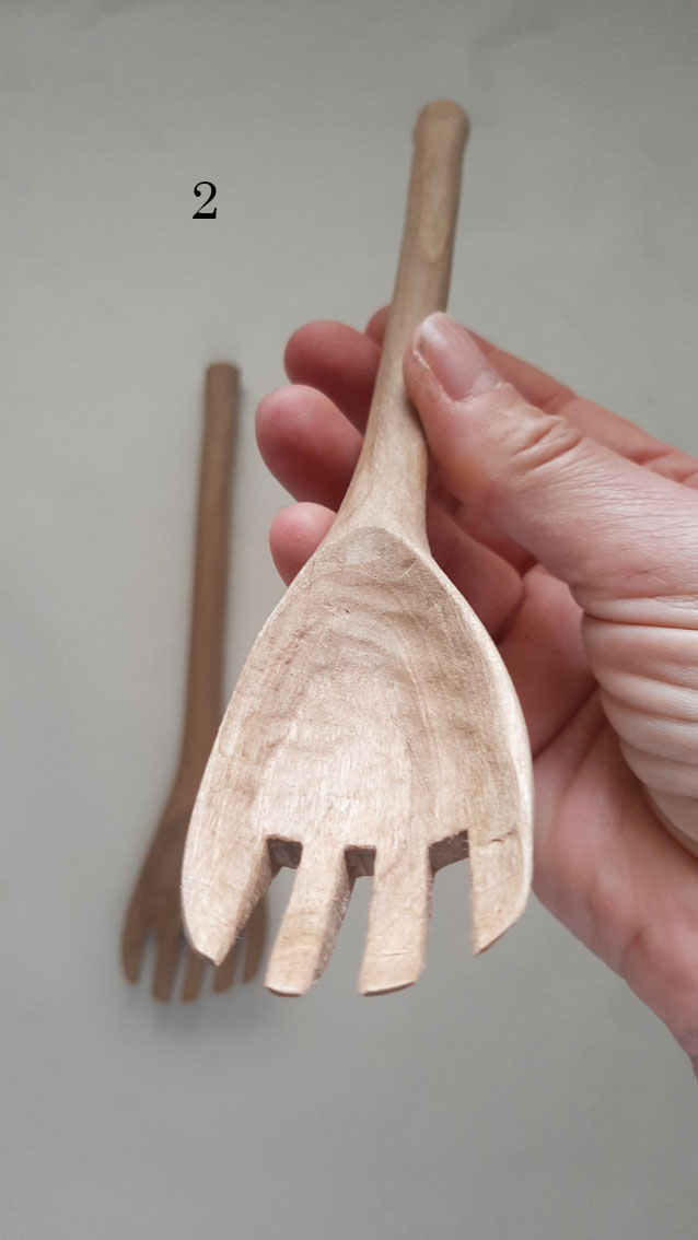 Cuchara tenedor madera nogal - Imagen 7