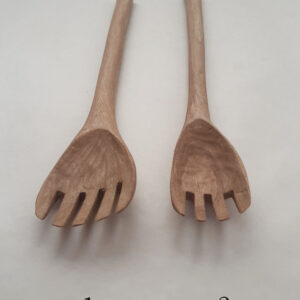 Cuchara tenedor madera nogal
