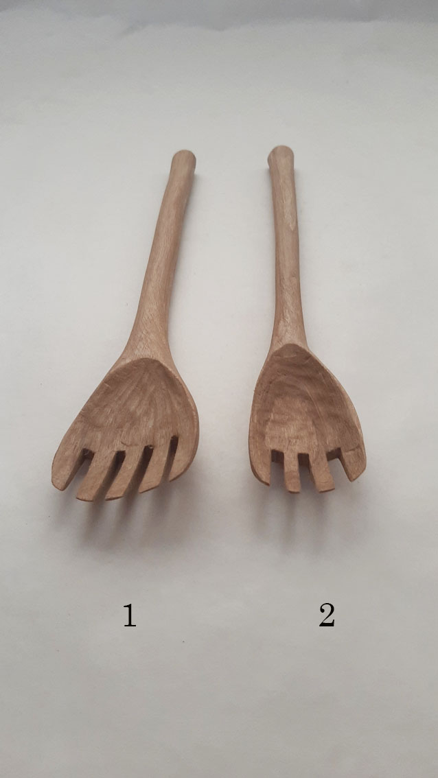 Cuchara tenedor madera nogal