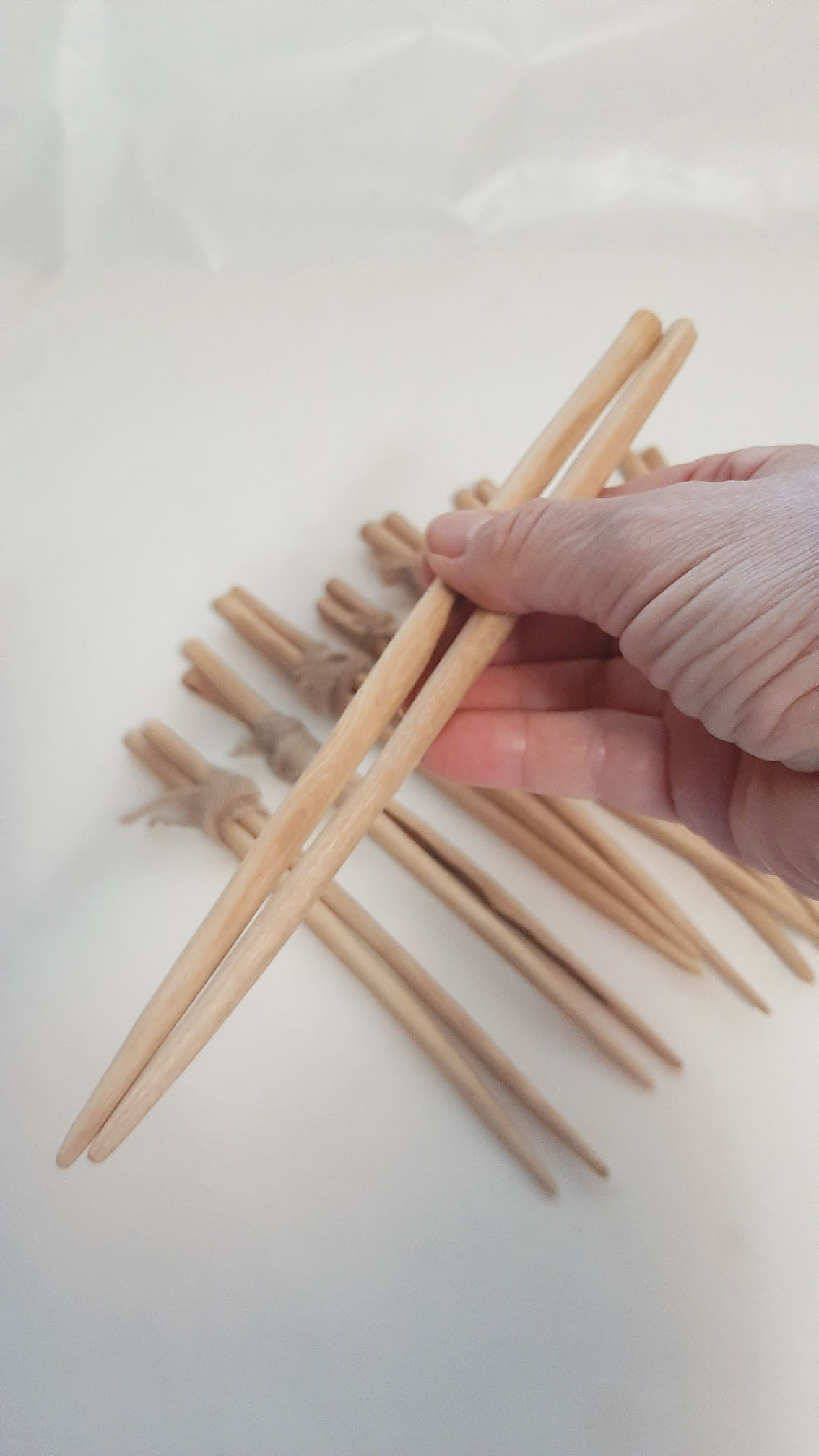 Palillos de madera de olivo
