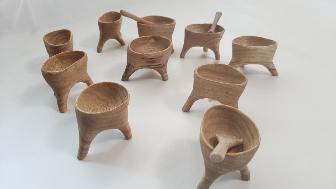 Salero trípode madera limba - Imagen 11