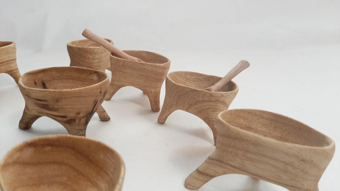 Salero trípode madera limba - Imagen 10