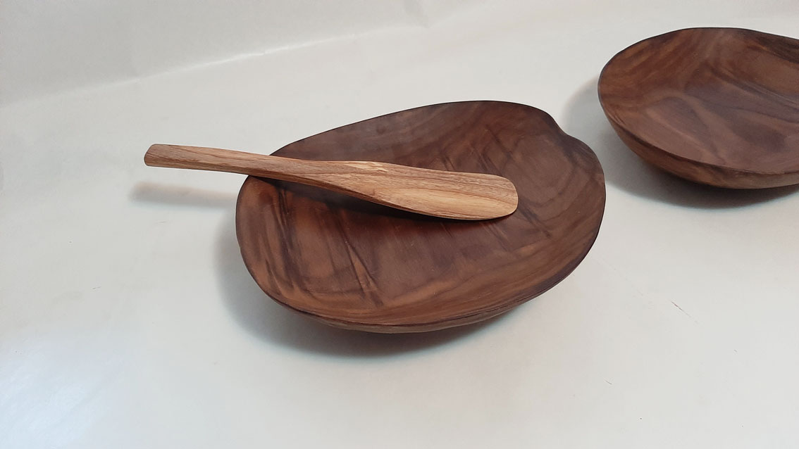 Plato grande madera nogal - Imagen 11