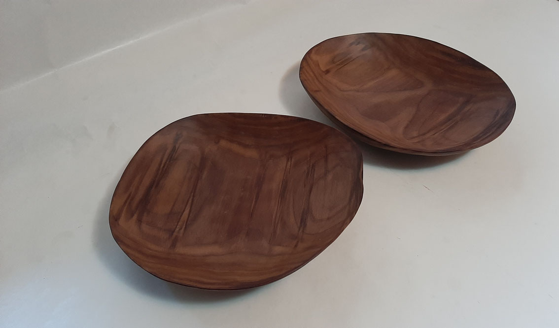 Plato grande madera nogal - Imagen 5