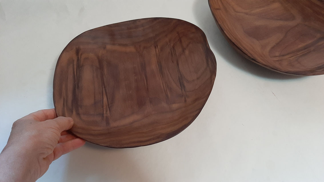 Plato grande madera nogal - Imagen 6