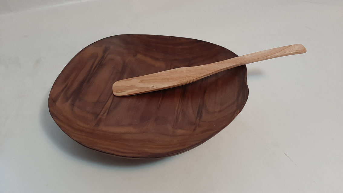Plato grande madera nogal - Imagen 10