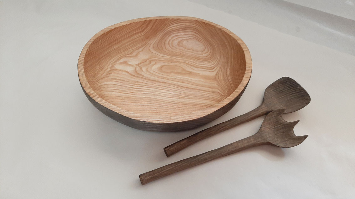Cuenco oval madera fresno