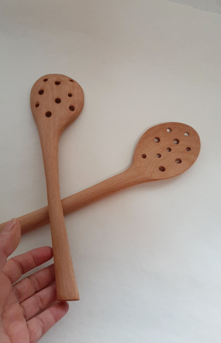 Cuchara espumadera madera haya - Imagen 4