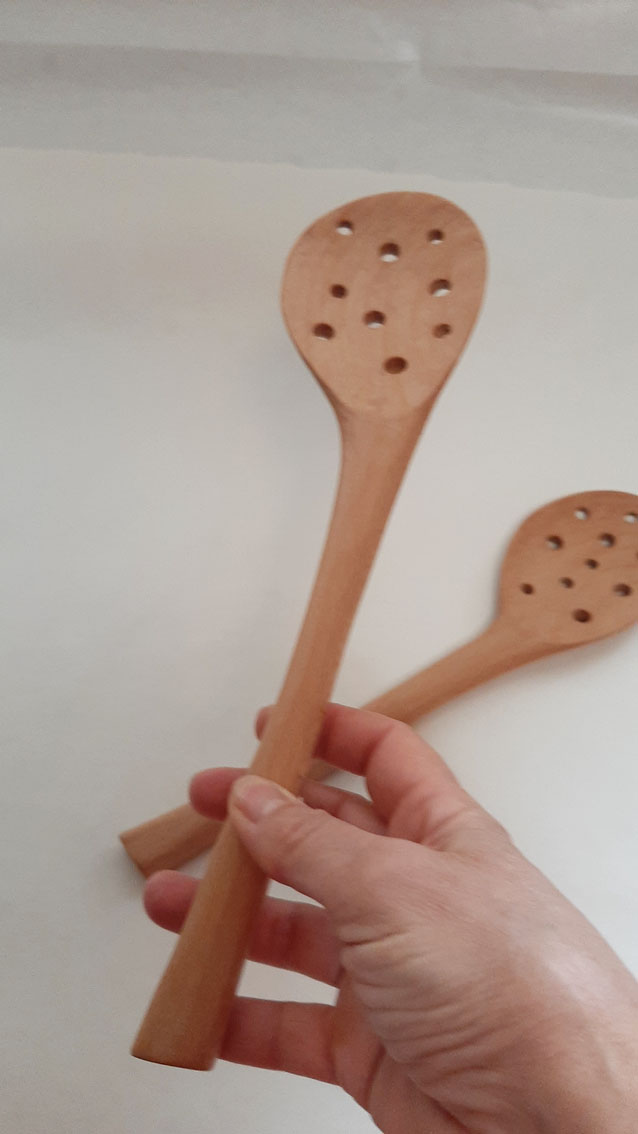 Cuchara espumadera madera haya - Imagen 7