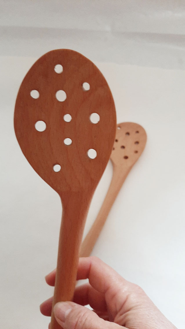 Cuchara espumadera madera haya