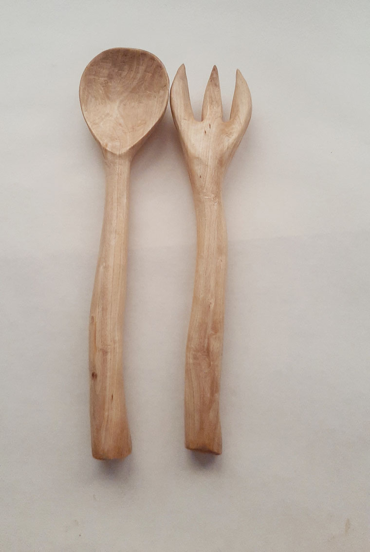 Juego cuchara y tenedor olivo. Grande - Imagen 2
