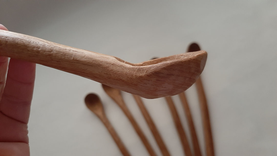 Cuchara cazo madera roble
