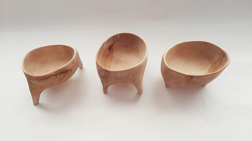 Cuenco trípode madera abedul - Imagen 3