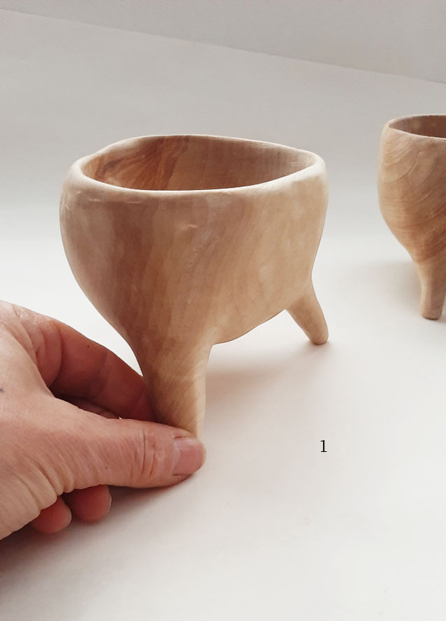 Cuenco trípode madera abedul - Imagen 6